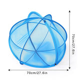 Foldable Mesh Pet Playpen Tent Pop Up Zipper for Outdoor Cats Blue