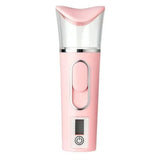 Portable USB Rechargeable Facial Mist Sprayer Mini Humidifier for Travel Home Pink