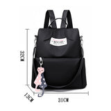 3-in-1 Anti-Theft Backpack for Women Men Convertible Handbag Travel Shoulder Bag Black