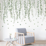 2Pcs Self-adhesive Removable Green Leaves Plant Wall Sticker Home Decor
