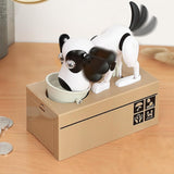 Robotic Eating Dog Electric Coin Bank Toy Fun Money Saving Bank Black