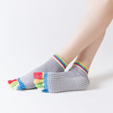 5 Pair Women Yoga Socks Non-Slip Grippy Pilates Socks for Barre Ballet