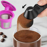Coffee Scoop & Funnel – Measuring Spoon for Reusable K-Cup Pods