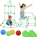 121Pcs Kids Construction Fort Building Kit Castles 3D Play House Tent Toy Gift
