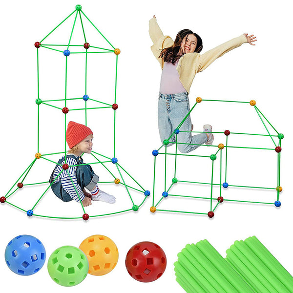 121Pcs Kids Construction Fort Building Kit Castles 3D Play House Tent Toy Gift