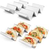 4PCS Stainless Steel Taco Stand Rack Tray Style Oven for Baking