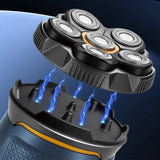Electric Head Shaver for Bald Grooming Smooth Razor with LED Display Gray Blue