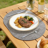 6Pcs Placemats Heat Resistant Oval Faux Leather Place Mats for Kitchen Dining Table
