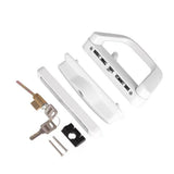 Sliding Door Handle Replacement Set with Keyed Lock White