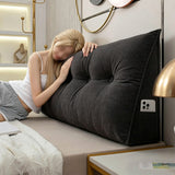 Headboard Pillow Triangle Pillows for Bed Sofa Dorm Room Black