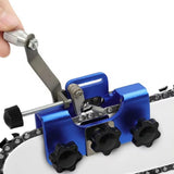 Universal Hand-Crank Blade Sharpening Tool for Fast Outdoor Yard Work Blue