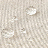 Shower Curtain Linen Textured with Hooks Wavy Edge Washable Waterproof Beige
