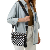 Oxford Cloth Large Capacity Crossbody Bag – Lightweight Shoulder Messenger Bag for Women Black & White