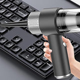 4-in-1 Handheld Car Vacuum Cleaner Portable Cordless Air Duster with LED Light for Car Home Office Black