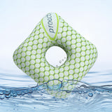 Square Ear Piercing Pillow for Side Sleepers with Central Ear Hole Green
