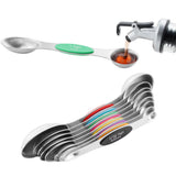 Measuring Cups & Spoons Set Heavy Duty Stainless Steel Fits in Spice Jars for Baking & Cooking