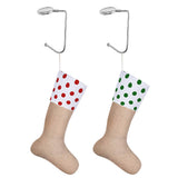 4 PCS 30mm Metal Straight Hooks for Christmas Stockings and Bags Silver