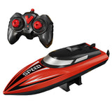 Rechargeable Remote Control Speed Boat Toy for Kids Outdoor Water Play Red