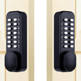 Mechanical Keyless Entry Door Lock Smart Code Combination Security Door Knob Black