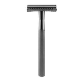 Matte Double Edge Safety Razor Manual with 10 Blades for Men Shaving Black
