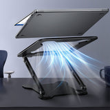 Adjustable Laptop Stand for Desk, Metal Foldable Laptop Riser Ventilated Cooling Lectern for Desk
