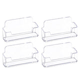 4Pcs Acrylic Business Card Holder for Desk Clear Plastic Business Cards Display Holders Stand