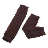 Women Knit Leg Warmers Winter Warm Long Boot Socks Coffee
