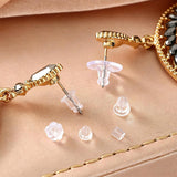 6 Styles 600Pcs Silicone Earring Backs Clear Soft Plastic Rubber Earring Backings with Storage Box