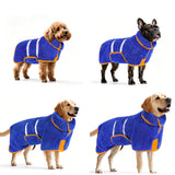 Dog Bathrobe Quick Drying Super Absorbent Pet Robes for Small Medium Large Dogs Blue