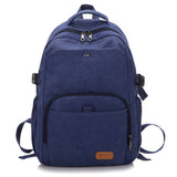 Large Capacity Canvas Backpack Laptop Bag Notebook School Travel Bag for Men Women Blue
