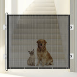 Retractable Mesh Pet Barrier Dog Gate Security Fence for Stairs Doorways Small