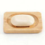 2PCS  Natural Bamboo Wood Soap Dish Storage Soap Holder Bath Shower Plate Bathroom