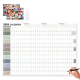 2026 Full Year Hanging Calendar with Creative Stickers Dual Design Stylish Wall Planner for Home Office