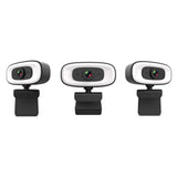 4K Webcam with Ring Light & Tripod – Built-in Mic
