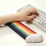 Rainbow Mouse Pad and Keyboard Wrist Rest Set Washable Silicone Memory Foam