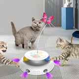 3-in-1 Automatic Moving Cat Toy Rechargeable Feather Butterfly Tracking Ball Interactive Toy