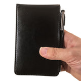 A7 Pocket Notebook PU Leather Notepad with Card Slot Black