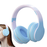 Foldable Wireless Over-Ear Headphones Bluetooth Headset with Mic Function Blue