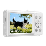 5K HD Dual-Screen Digital Camera Point-and-Shoot Selfie Camera with LED Fill Light White