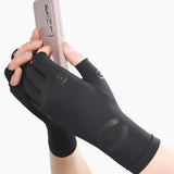 Half Finger Compression Gloves – Carpal Tunnel & Joint Support for Typing Black