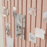 Arched Felt Bulletin Board Large with 30 Push Pins for Office Home School Pink