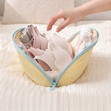 3-in-1 Clam Shaped Travel Bag for Bra Panty and Sock Storage Yellow