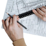 Architectural Scale Ruler Aluminum Triangular Ruler for Blueprint Triangle Drafting Architecture Black
