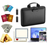 Fire-Resistant Hard Case File Organizer with Lock and Multi-Pocket Accordion Folder