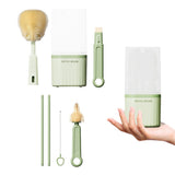 6 in 1 Travel Baby Bottle Brush Set with Portable Storage Case Green