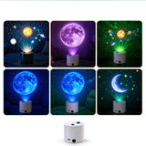 Rechargeable USB LED Star Projector Cosmic Planet Night Light White