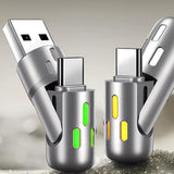 240W 4 in 1 Charging Cable For Apple Android Lightning Cable USB Type-C Gray