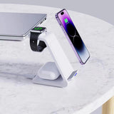 3-in-1 Wireless Charging Dock for iPhone Apple Watch AirPods USB Powered Charging Station White