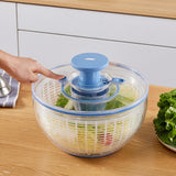 5L Vegetable and Fruit Dryer Multifunctional Salad Spinner Light Blue