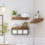 3 Tier Bathroom Shelves Over Toilet Wall Mounted Floating Shelves Toilet Paper Storage Brown